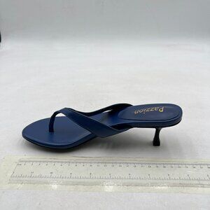 Pazzion Navy Flip Flops Open Toe Low Heels Thong Sandals Casual Daily Shoe